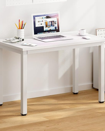DlandHome Computer Desk, 31.5 inch Modern Simple Desk Computer Table Study Writing Desk for Home Office, White