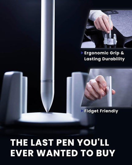 novium Hoverpen - Luxury Pen for Men & Women, Vertically Standing Executive Ballpoint Pen with Top Grade Free-Flowing Ink Refill, Metal Made, Unique Gifts, Luxury Pen for Men, Mens Gifts Ideas