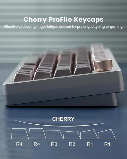 Keymatic PBT Keycaps with Metal Paint, 112 Key dye Sublimation with Key Puller for 61/64/66/68/75/84/87 MX Switches Mechanical Keyboards,Coffee
