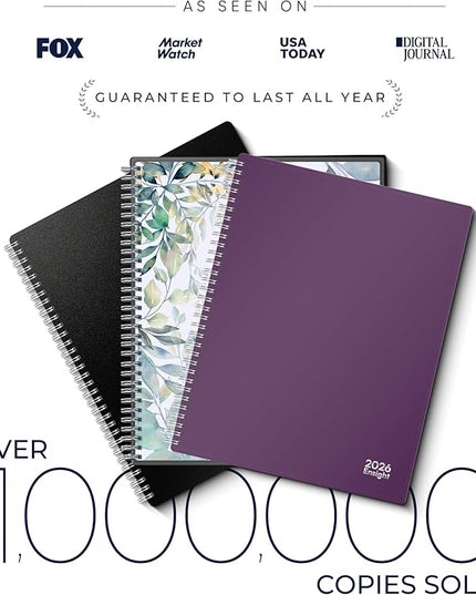 Ensight 2026 Appointment Book and Planner 8.5" x 11" Large Hourly Weekly Daily Schedule Book with Tabs, 15 Minute Time Slots, Purple Calendar Organizer Jan 2026–Dec 2026 Appointment Planner - Purple