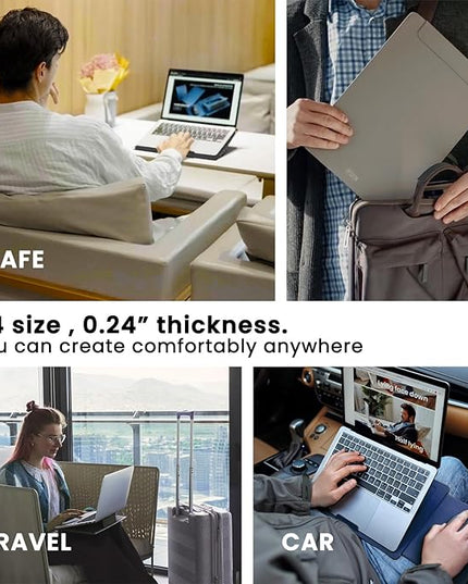 PUNCUBE Portable Lap Desk -Ultra Slim&Compact Laptop Desk in Sleek Design with Retractable Mouse Pad, Adjustable Stand, Expandable Surface, and Heat Protection for Laptops and Tablets (Blonder Brown)