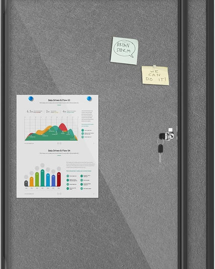 Mifuro 38"x28" Enclosed Bulletin Board, Lockable Weather-Resistant Aluminum Cork Noticeboard for Hospital School & Office, Black Frame w/Grey Flet