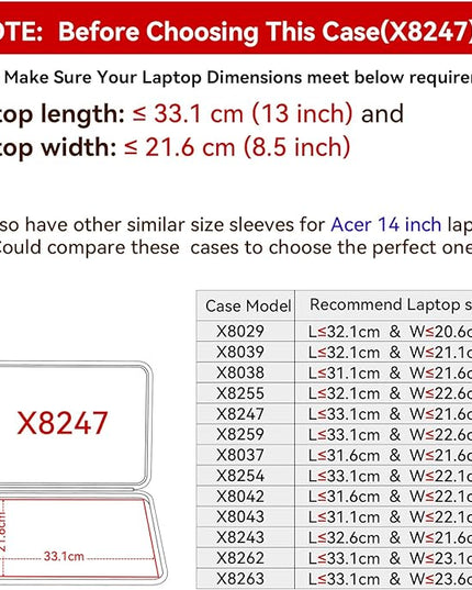Smatree Hard EVA Protective Sleeve Case Compatible for 14 inch Acer Aspire 3 Laptop-A314-23P-R0AG/A314-36P-360X/A314-23P-R9B1, Only for 14 inch Acer Aspire 3 Notebook Bag (X8247)