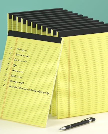 Yellow Legal Pads 8.5 x 11 College Ruled - 12 Pack Yellow Paper Tablets 8 1/2 x 11 Note Pads - Perforated Yellow Pads 8.5 x 11 Double-Size Printing Notepad 30 Sheets each Note Pad for Office School