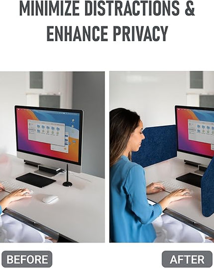 29.1"x22.8"x1.2" Acoustic Desk Divider, Sound Absorbing, Freestanding Soundproof Privacy Panel, Reduce Noise, Increase concentration, Made from High Quality Polyester (Azure)