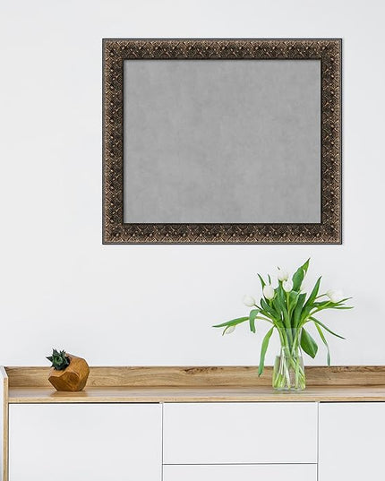 Amanti Art Black Framed Magnetic Board 25x29 Medium Vision Board for use with Magnets, 100% Metal Sheet to Display Items as Office Decor or for Home Organization in mudroom, Kitchen or Kids Room
