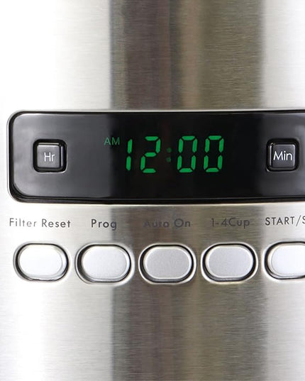 Kenmore drip Coffee Maker - 12 Cup programmable cafe machine with glass pot, regular & bold brew, auto shut off large water reservoir, reusable filter, kitchen appliances for cafeteria barista, White