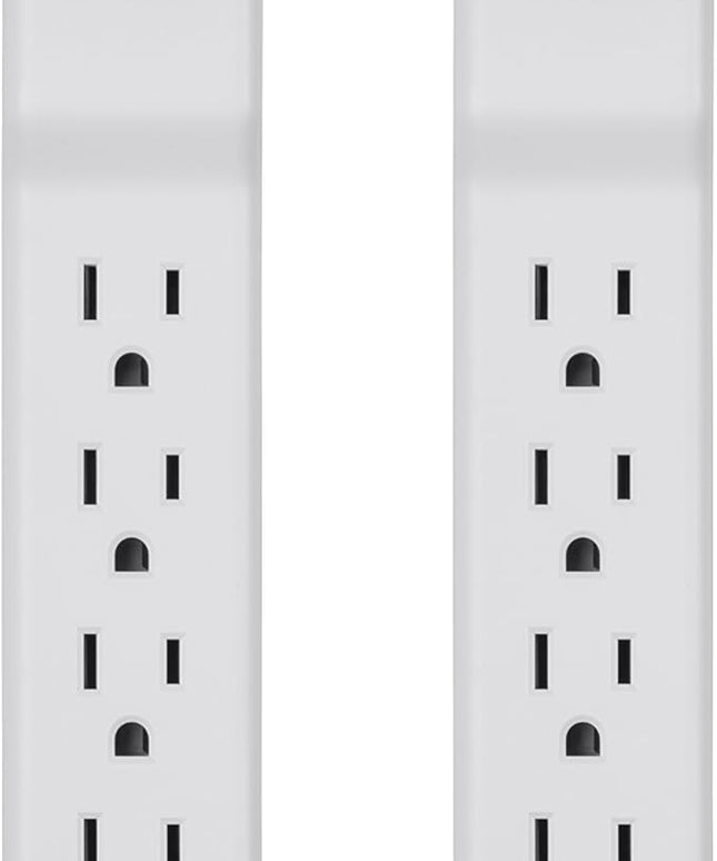 Belkin Power Strip Surge Protector - 6 AC Multiple Outlets, 2 ft Long Heavy Duty Metal Extension Cord for Home, Office, Travel, Computer Desktop & Phone Charging Brick - 200 Joules, White (2 Pack)