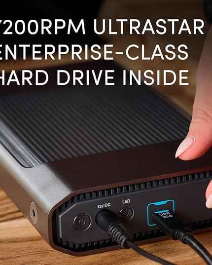SanDisk Professional 22TB G-Drive Enterprise-Class External Desktop Hard Drive - 7200RPM Ultrastar HDD Inside, USB-C (10Gbps), USB 3.2 Gen 2, Mac Ready - SDPHF1A-022T-NBAAD, Dark Grey