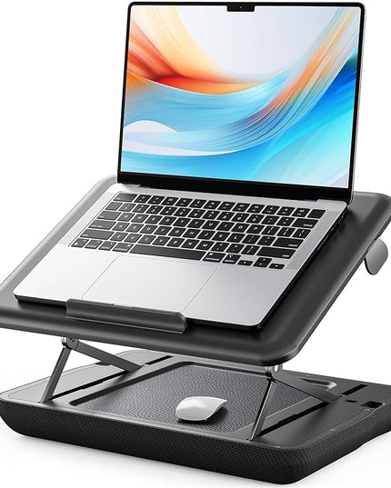 SAIJI Height & Tilt Adjustable Lap Desk, Portable Laptop Stand for Bed, Car, Couch and Recliner, Foldable Lap Desks - Up to 15.6 Inch Laptops