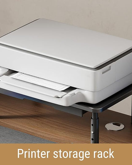 Diyeeni Computer Monitor Stand Riser, Desk Organizers and Accessories with Drawer, Laptop Stand for Desk, Adjustable Height 10.5-14.5cm, 20KG Bearing, Ventilation Hole (black)
