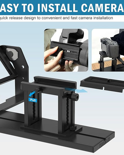 13-inch high-Definition Wide-Angle teleprompter｜High-Definition Beam Splitter Design｜Manual Height Adjustment, Compatible with a Wide Range of Devices｜with Remote Control and teleprompter apps
