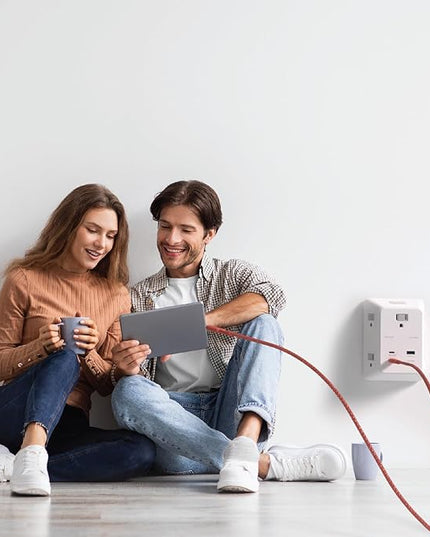 BLACK+DECKER PD USB Wall Charger Surge Protector, 2-Pack, 5 Outlet Extender 2 USB C & 1 USBA Charging Ports, Fast Charge 3 Sided Power Strip Multi Plug Outlets Wall Adapter for Home Office, ETL Listed