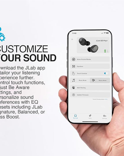 JLab Go Air Pop+ True Wireless Earbuds, in Ear Headphones, Bluetooth Earphones, 35H Playtime Ear Buds, Bluetooth Earbuds with Microphone, USB-C Charging Case, Dual Connect, EQ3 Sound, Rose