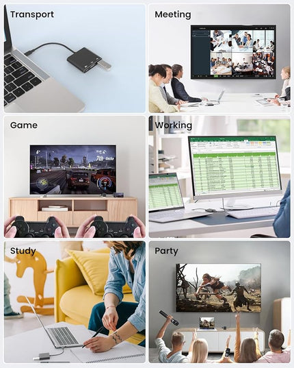Battony USB C to HDTV Adapter with 4K@60Hz HDTV Output, Multi-AV Converter for for MacBook/Mac Pro Air iPad Pro and More Type-C Port Device