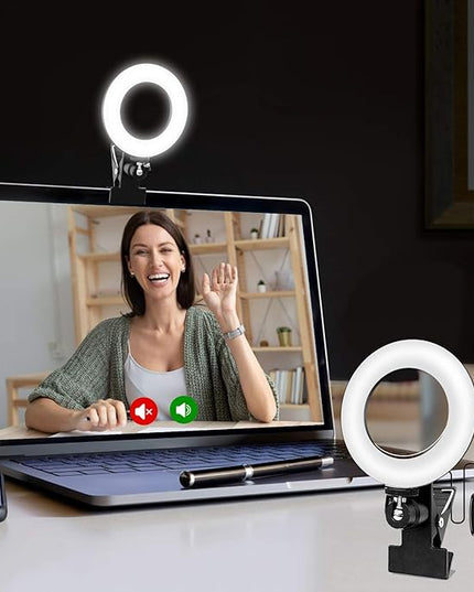 Video Conference Lighting Kit, Ring Light for Monitor Clip On,for Remote Working, Distance Learning,Zoom Call, Self Broadcasting and Live Streaming, Computer Laptop Video Conferencing