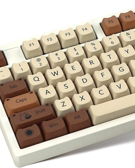 XVX Cute Cat Keycaps, Thick PBT Keycap Mao Profile, 141 Keys Keyboard Keycaps, Dye-Sublimation Keycap Set Compatible with 60% 75% 96% 100% Cherry Gateron MX Switches Mechanical Gaming Keyboard