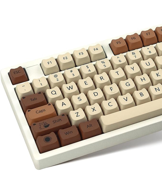 XVX Cute Cat Keycaps, Thick PBT Keycap Mao Profile, 141 Keys Keyboard Keycaps, Dye-Sublimation Keycap Set Compatible with 60% 75% 96% 100% Cherry Gateron MX Switches Mechanical Gaming Keyboard
