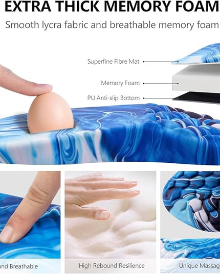 Mouse Pad Wrist Support, Laokiiy 2 in1 Keyboard Wrist Rest+ Ergonomic Mouse Pad, Non-Slip Wrist Rest for Computer Keyboard, Made Easy Typing & Relieve Wrist Pain Ocean Blue