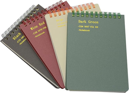 Yansanido Top Bound Spiral Notebook, 8 Pcs 4 Color A6 Size Thick Plastic Hardcover 7mm College Ruled Paper 80 Sheets (160 Pages) Journal for School and Office Supplies (8 Pcs A6)