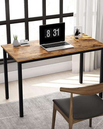 DlandHome Small Computer Desk Home Office Table Writing Desk Study Table Gaming Desk Workstation (39 inch, Rustic Brown)