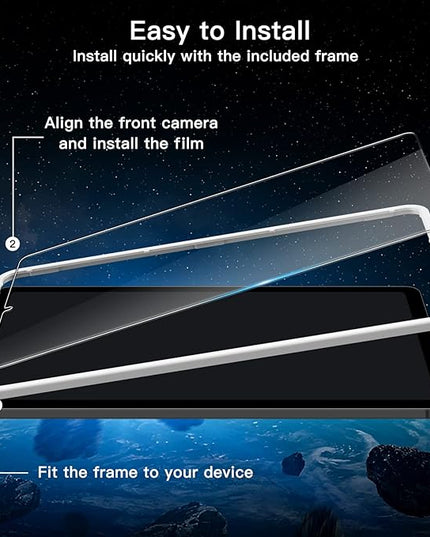 JETech Screen Protector for Samsung Galaxy Tab S6 Lite (10.4 Inch, 2024/2022/2020 Model) with Easy Installation Frame, 9H Tempered Glass Film, HD Clear, 2-Pack