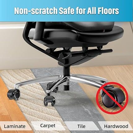 Sytopia Chair Wheels Replacement, Heavy Duty Office Chair Wheels for Hardwood Floors and Carpet, Replaces Mat Rubber Office Casters Universal Accessories Set of 5 Black