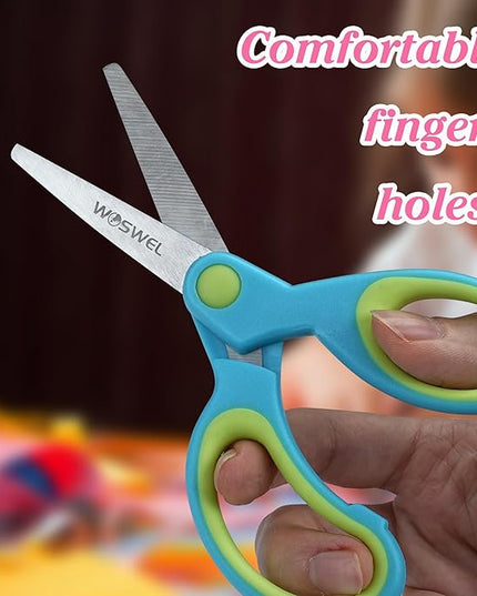 Kids Scissors Bulk, Woswel 36 Pack Safety Blunt Tip Student Scissors, 5 “ Student Scissors with Comfort Grip, Assorted Colors Children Craft Scissors for Cutting Paper Craft Art Supplies