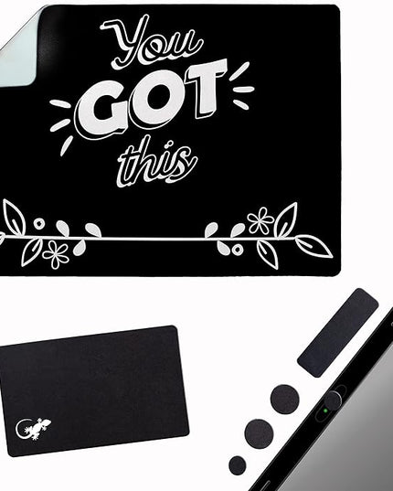 Mouse Pad Adhesive Bottom - Sticks to Any Surface - Portable - Webcam Covers and Screen Cleaner Included (You GOT This)