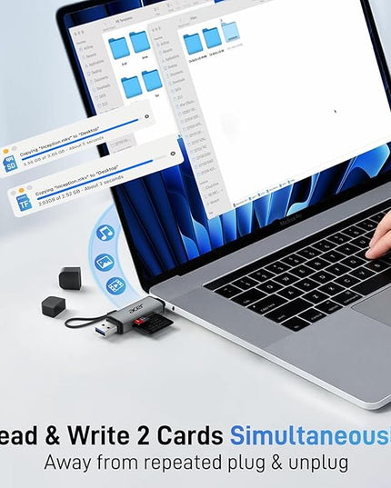acer SD Card Reader USB C, Dual Slots USB 3.0 Type C to Micro SD Card Adapter, Memory Card Reader for MicroSD, SDHC, SDXC, Compatible with Laptop, PC, iPhone16/15, MacBook Pro/Air, iPad Pro, Android