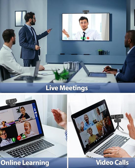 4K Webcam for PC & Mac, Tiny USB Streaming Camera with PDAF Autofocus, Dual Omnidirectional Noise-Canceling Microphones, Auto Low-Light Correction, Works with Zoom, Teams, Google Meet & Twitch
