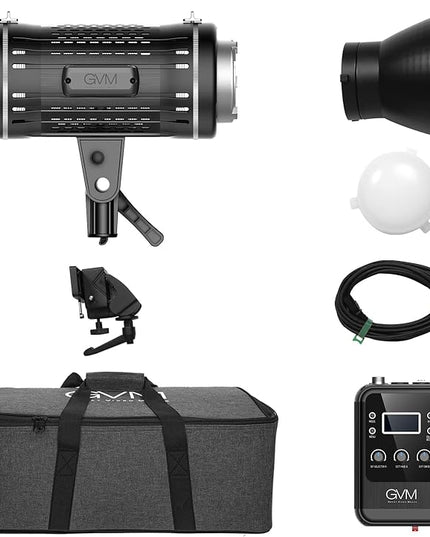 GVM Led Video Light RGB+Bi-Color Double Sided Daylight Balanced COB Light 77600 lux/0.5m CRI97+ 12 Built-in Lighting Effects App Control 2700K-7500K Photography Lighting (100W)