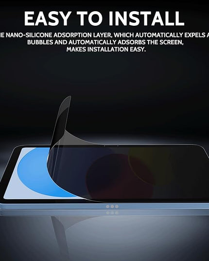 Peslv 360° Privacy Screen for iPad 10th 2022 10.9" & iPad 11th A16 2025 11", Anti Glare Blue Light Spy Filter Private Cover, High Sensitive Bubble-Free Easy Install Black Security Protector