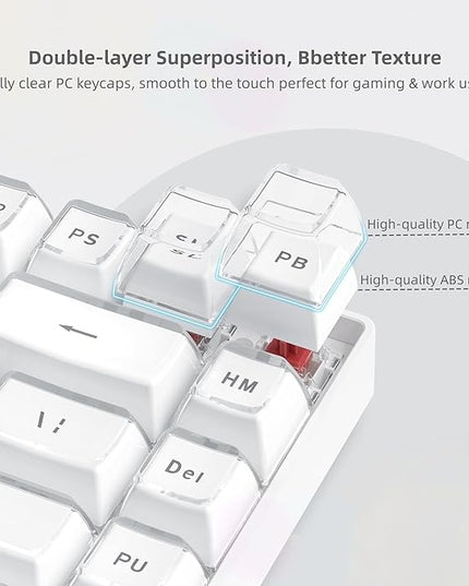 Womier White Jelly Keycaps, Mechanical Keyboard for keycaps Set, OEM Profile Key Cap, 113-Key Cute Custom Keycaps for 60%,75%,100% Mechanical Keyboards with Cherry/Gateron MX Switches-White