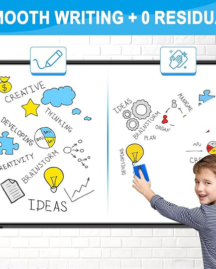 H-Qprobd 72"x48" White Board for Wall Large Magnetic Dry Erase Board with Black Aluminum Frame, Presentation Whiteboard Suitable for Home, Office, Classroom & Kitchen