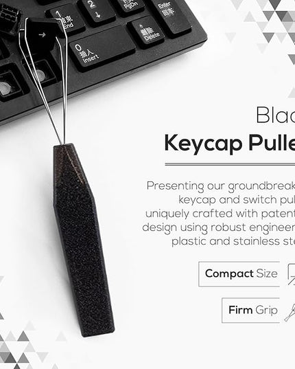 Qisan Stainless Steel Keycap Puller & Switch Puller for Mechanical Keyboards | Plastic Handle Key Cap Removal Tool for Gaming Keyboards | Professional Keyboard Maintenance Tool & Accessories - Black