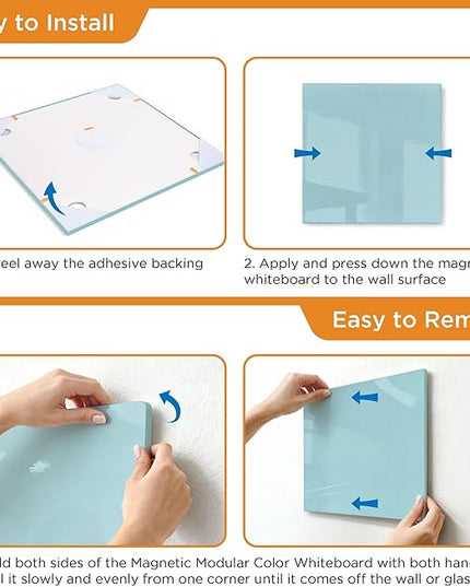 Comix Magnetic Dry Erase Board, 6 Pack, 11.8 x 11.8 Inches, Modular Whiteboard for Fridge, Office and Home, Small White Board Dry Erase Set for Kids, Students, Kitchen Organizer and Planner, Green