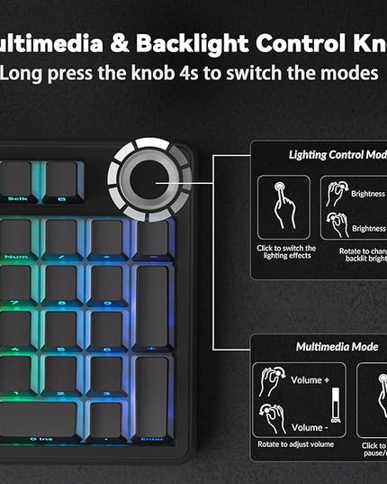 AULA F99 Pro Wireless Mechanical Keyboard-Silent Version,BT5.0/2.4GHz/USB-C Hot Swappable Custom Keyboard,Gasket Structure,Pre-lubed Linear Switches RGB Backlit Computer Gaming Keyboards,Black