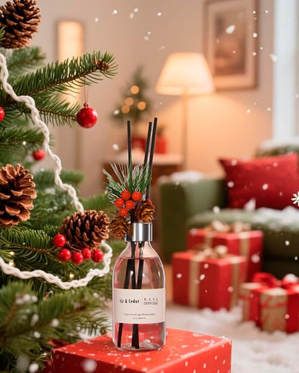 Clesh Reed Diffuser Set, 6.7 oz Cedar Scented Diffuser with Sticks, Home Fragrance Reed Diffuser for Bathroom Shelf Decor
