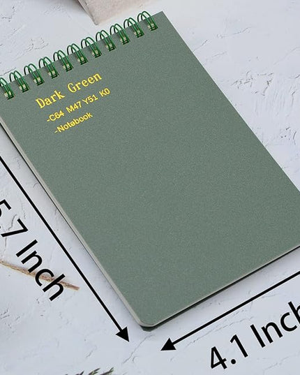 Yansanido Top Bound Spiral Notebook, 8 Pcs 4 Color A6 Size Thick Plastic Hardcover 7mm College Ruled Paper 80 Sheets (160 Pages) Journal for School and Office Supplies (8 Pcs A6)