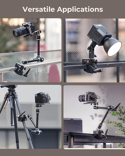 SMALLRIG Friction Magic Arm Camera Mount with Super Clamp and Platform, Overhead Camera Desk Mount Srand, Studio Space Saver, Heavy Duty Mount/Bracket for Lights, Cameras