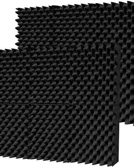TroyStudio Thick Acoustic Foam Panels, 12 X 12 X 3 Inch 12 Pcs Broadband Sound Absorbing Foam, Dense Soundproof Padding Tile, Recording Studio Foam Absorber, Eggcrate Decorative 3D Wall Ceiling Panel