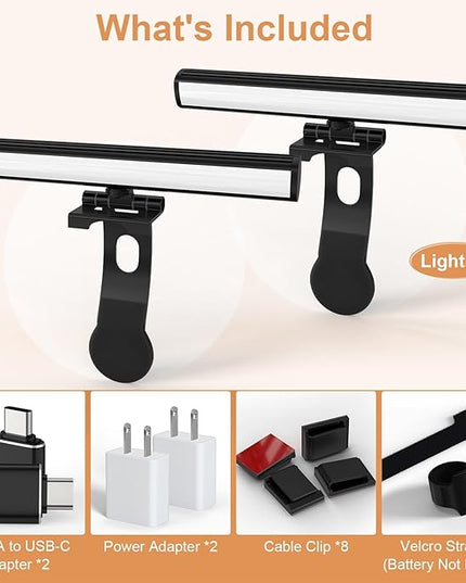 Video Conference Lighting, Monitor Light Bar, Eye-Caring Computer Light, Screen Light Bar,Webcam Streaming Lights, Zoom Lighting for Computer, Replaces Ring Light for Zoom Meetings