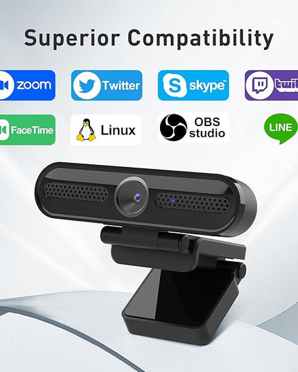 saylas 2K Webcam with Microphone, 78°FOV FHD Streaming Camera with 2K/30fps, 1080P/60fps, Privacy Cover, Plug & Play USB Web Cam, Autofocus, Webcam for PC, Computer Web Camera for Laptop, Mac, Zoom