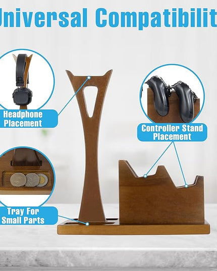 Game Controller Holder Gifts for Gamers to Organize Gaming Accessories & Headphone Holder, Unique Gamer Gifts Headset Stand Controllers Holders, Stylish Controller Stand Gaming Equipment