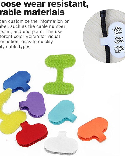 40 PCS Cable Labels, Multi-Color Cord Tags for Electronics, Write On Wire Labels, Reusable Tags, Cable Management Identification