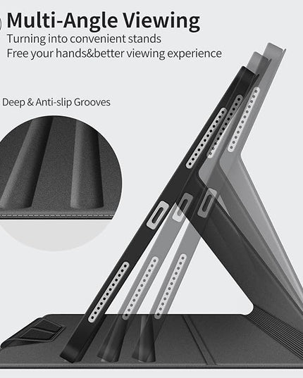 H HOLIMET Case for iPad Air 11" M3 (2025)/ M2 (2024)/ iPad Air 4th & 5th Generation10.9 Inch 2022/2020 Soft Back Shockproof Protective Cover with Pencil Holder Vegan Leather Auto Sleep/Wake
