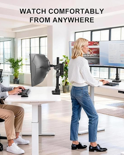 WALI Heavy Duty Monitor Arm Desk Mount for 13-49 Inch Ultrawide Screens, Single Monitor Arm with Full Motion Tilt, Swivel, Rotation, Holds up to 44 lbs, C-Clamp Mount for VESA 75/100mm (GSDM001-P)