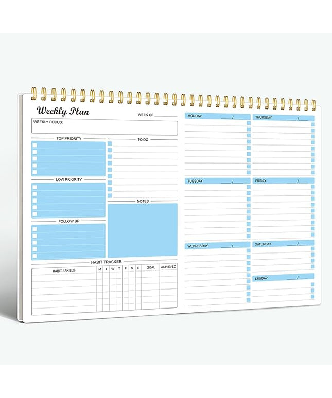Weekly Planner Notepad Undated Weekly Schedule Planner To Do List Notebook Goals Planning Pad Habit Tracker Journal for Man & Women,52 Weeks (8.5x11")