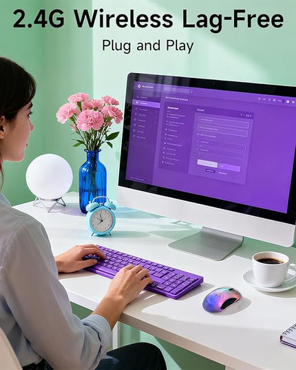 memzuoix 2.4G LED Wireless Mouse, Rechargeable Ergonomic Mouse with Detachable Cover, 1200 DPI Portable Optical Computer Mouse with USB Receiver for Laptop/PC/Desktop/MacBook, 5 Buttons-with Stickers